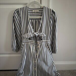 Madewell Striped Tie Front Dress